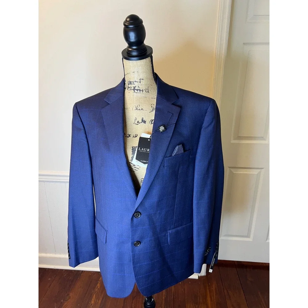 Lauren Ralph Lauren size 42S men's navy blue classic fit‎ ultra flex suit jacket